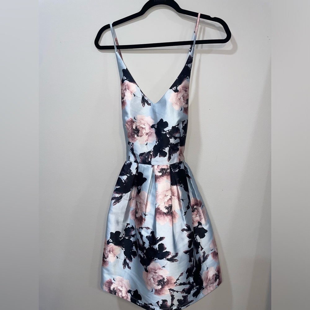 Floral Angl A - line Puff Dress